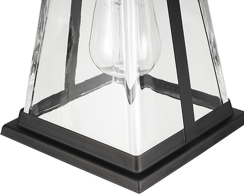 44697 1-Light Bulb Globe Electric Merle Outdoor Wall Sconce, Bronze, Clear Glass Shade, Brown, Not Included