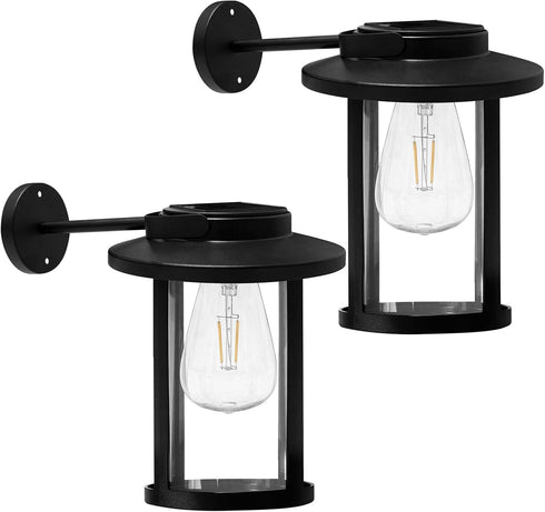 Solar Wall Lights Outdoor, Dusk to Dawn Outdoor Lighting Fixtures Wall Sconce,