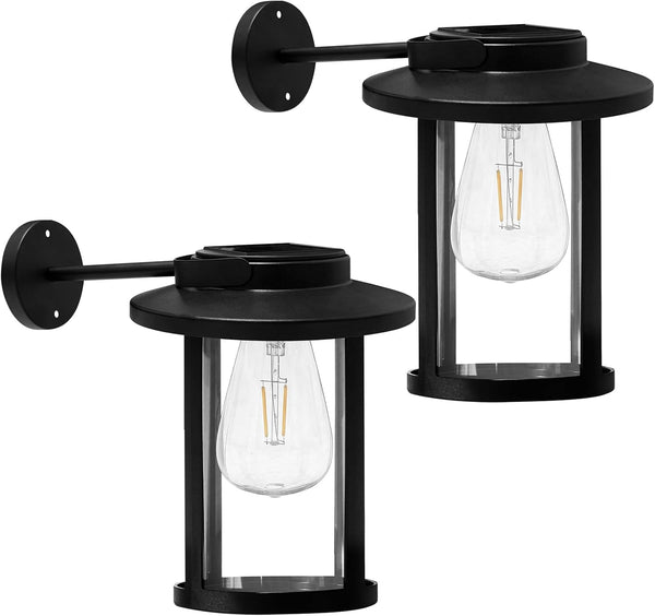 Solar Wall Lights Outdoor, Dusk to Dawn Outdoor Lighting Fixtures Wall Sconce,
