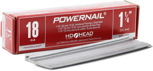 Powernail L12518 18 Gauge L-Cleat Nails - 1-1/4 Inch Length - 1000ct Box