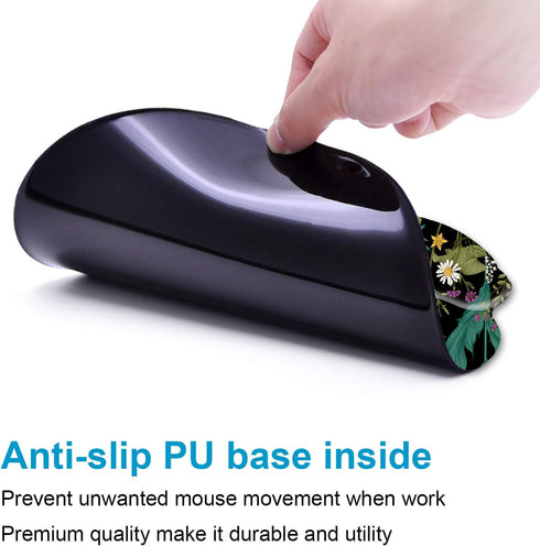 Ergonomic Mouse Pad with Wrist Rest Support Gel, Cute Non-Slip Pad, Garden Flowers Design