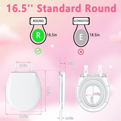 16.5inch, 2 1 Auensffer Toddler Toilet Seat with Potty Training Seat Round in Toilet Seat for Family Built-in Baby Seat