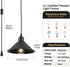 AOJUNSANSAN 2 Pack 15ft Black Plug in Pendant Light, Industrial Hanging Lamp Black Vintage Pendant Lighting Fixtures