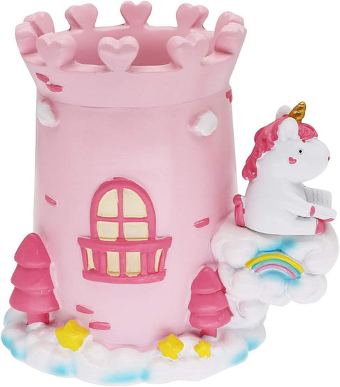 Cute Castle Unicorn Pen Pencil Holder Desk Organizer Office Desktop Stationery Organizer Makeup Brush Holder Cup for Office Bathroom Kitchen Bedroom Home Decor Unicorn Gifts for Girls Women by Newfancy
