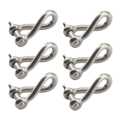 M4 Screw Pin Twist Shackle, Stainless Steel 304 D Ring Anchor Shackle for Rigging Accessories, Material Handling (Pack