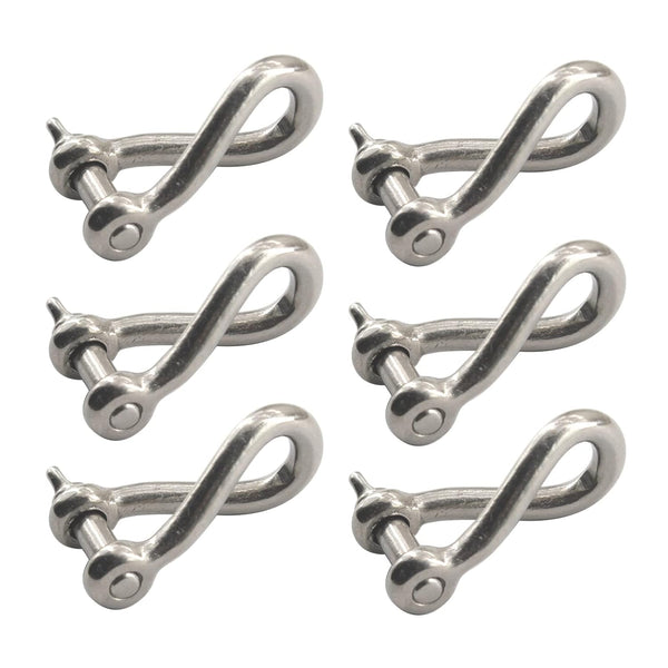 M4 Screw Pin Twist Shackle, Stainless Steel 304 D Ring Anchor Shackle for Rigging Accessories, Material Handling (Pack
