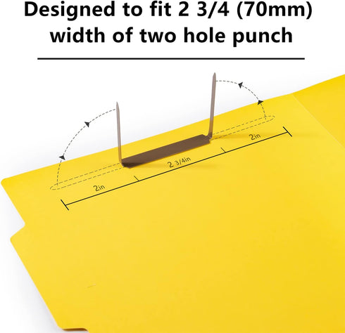 Self-Adhesive Prong Paper Fasteners, IMLIKE 100 PCS Metal File Fasteners, 2" Capacity for Paper Folder or Files, Brown