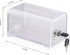 Tip / Donation / Suggestion / Business Card Collection Box with Lock in Clear Color by Polmart