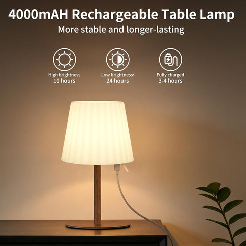 Heromind IP64 Dimmable 4000mAh Waterproof Shower Table Lamp, Remote Control, RGB Color Changing + Neutral White