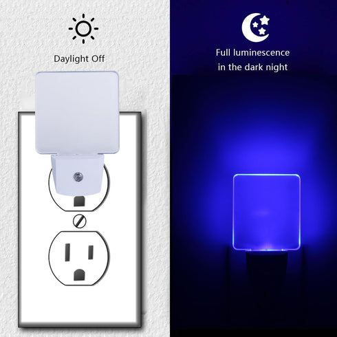 4 Pack Blue Night Light Plug in, Dusk to Dawn Sensor Automatic On and Off, Decorative Wall Blue LED Night Lights
