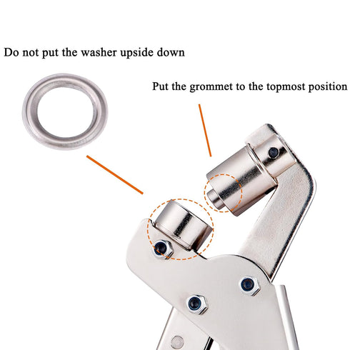 Grommet Tool Kit 3/8 Inch Eyelet Press Pliers with 500pcs Silver Grommets