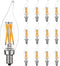 LiteHistory E12 Dimmable LED Bulb, 6W Equal to 60W, 2700K AC120V Candelabra Bulb, 600LM Clear, 12-Pack