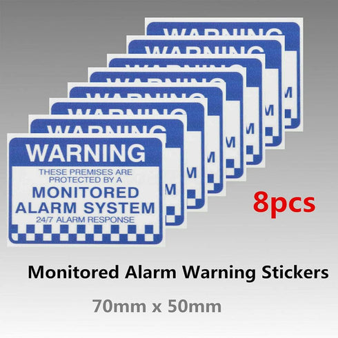 Pilarmuture 8pcs Security Alarm System Sign for Home,Waterproof Warning Security Stickers Monitored Alarm System Self