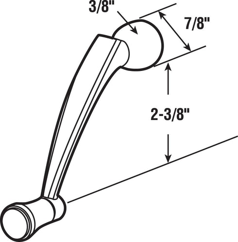 Prime-Line H 3958 3/8 In. Champagne (Tan) Diecast Crank Handle, fits Pella Windows (Single Pack)