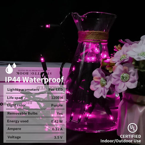 35 Count 8.5 MULTI-SPARKING Halloween Lights Purple - Incandescent Purple Mini String Lights for Indoor/Outdoor
