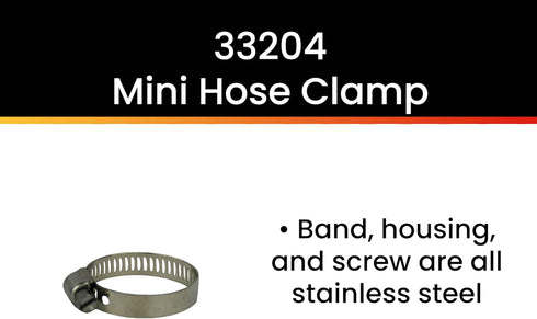 Pro Tie SAE Size 12 Mini All Stainless Hose Clamp, 10-Pack