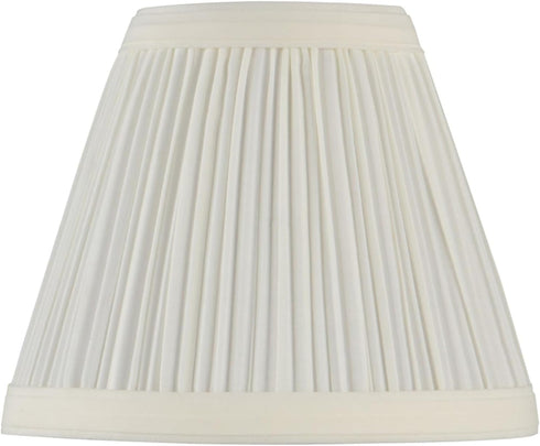 Aspen Creative 33121-2 3" 6" 5" 2 Pack Small Pleated Empire Shape Chandelier Clip-On Lamp Shade, Off White, Top x