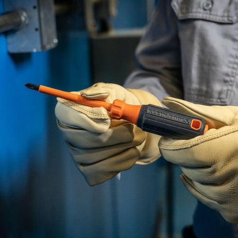 Klein Tools 6834INS Insulated Screwdriver, 1000V #2 Phillips Tip with 4-Inch Shank, Cushion-Grip Handle