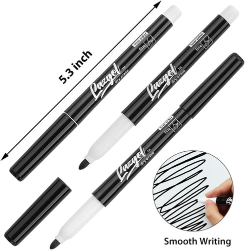 Dry Erase Markers Bulk, 60 Pack Black Low Odor Whiteboard Markers, Fine Point Dry Erase Markers Perfect for Writing on Dry Erase Whiteboard Mirror Glass for School Office Home by LAZGOL