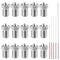 AFUNTA 15 PCS M6 3D Printer Stainless Steel Nozzles - Compatible with E-3D Makerbot & ANET A8, 5 Sizes