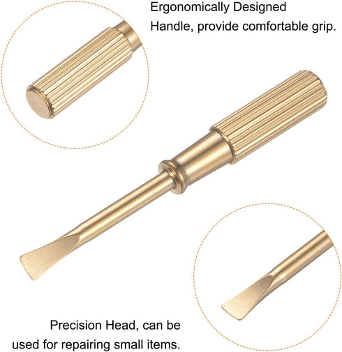 Mini Bracelet Screwdriver, 4mm Titanium Steel Slotted with 6mm Width Non-slip Handle for Bracelet Repair