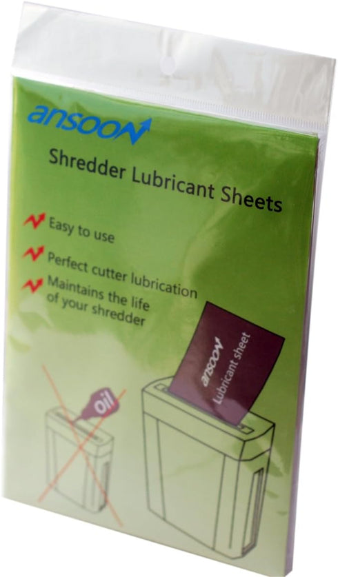 Paper Shredder Lubricant Sheets, 12PCS for Sharpening & Lubricating