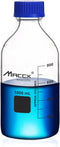 Glass Round Media Storage Bottles - 1000ml Volume, 3.3 Borosilicate Glass with GL45 Polypropylene Screw Cap