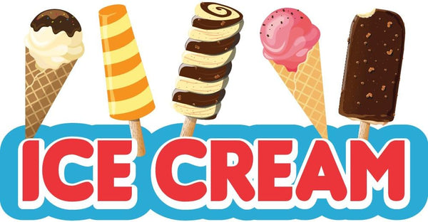 ICE Cream Concession Decal Sign 16" for Cart Trailer Stand Sticker Equipment