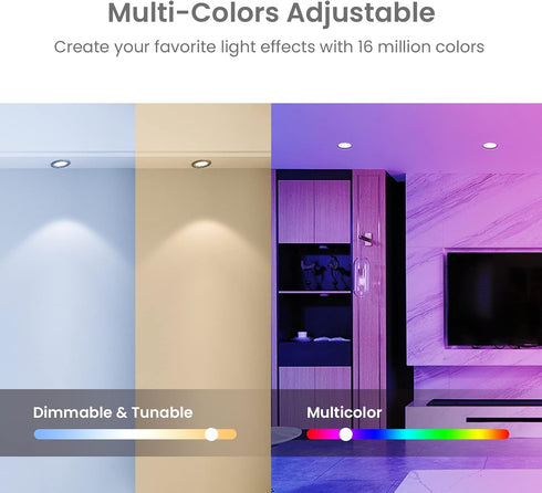 GU10 Bulbs, 4.5W Bulbs Setup, 40W (2-Pack) Broadlink Smart Bluetooth Color Changing LED Track Light with Music Sync