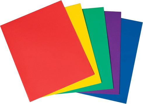 School Smart Smooth 2-Pocket Folder with Fasteners, Assorted Colors, Pack of 25 by School Smart