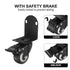 2" 2 PATIKIL Side Mount Casters with Brake Pcs L-Shaped Plate Swivel Wheel Bearing Rolling Caster for Furniture