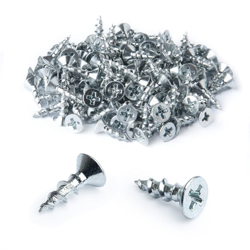 POWERTEC #6 x 1/2" Wood Screws – 100 PCS Zinc-Plated Self-Tapping Flat Head Phillips Screws for Crafts and Wood