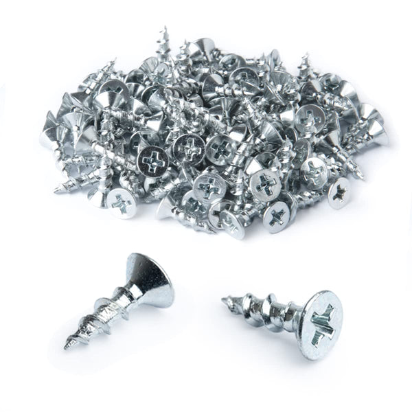 POWERTEC #6 x 1/2" Wood Screws – 100 PCS Zinc-Plated Self-Tapping Flat Head Phillips Screws for Crafts and Wood