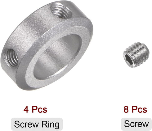 HARFINGTON 4pcs Aluminum Alloy Set Screw Shaft Collars, 14mm Bore, 24mm OD, 8mm Width for Gearbox, CNC Machine Tools