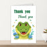 TNCDJKPA Cute Crocodile Thank You Card with Red Envelope - Watercolor Alligator Thanks Greeting Card for Kids Birthday