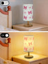 Agrollozi 3-Way Dimmable Pink Bow Table Lamp, Girls for Bedroom Bedside Lamp, Nightstand Night Light with Linen Fabric