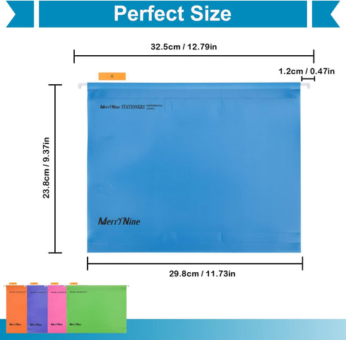MerryNine Hanging File Folders, 15PCS Letter Size Suspension Files, Polypropylene Filing Cabinet Suspension Files with