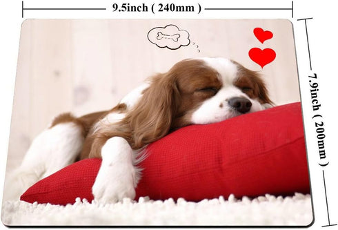 Smooffly Funny Dog Mouse Pad - Cute Puppy Sleeping on a Pillow, Gaming Mouse Pad