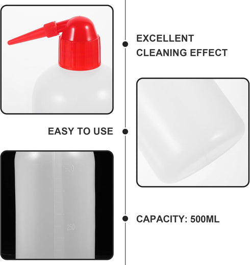 JUMPLAWN 2Pcs Graduated Narrow Mouth Wash Bottle Portable Laboratory Rinse Bottle for Lightweight and for Cleaning