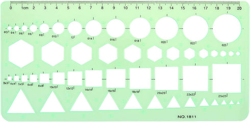 Circle Template & Geometric Drawings Templates Scale Drafting Stencils for Artist Design Drawing Aids 2 PACK