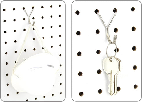 Stainless Steel Pegboard Hooks 50-Pack, 1in J-Hook, Multipurpose for Organizing Necklaces, Jewelry, Craft Supplies