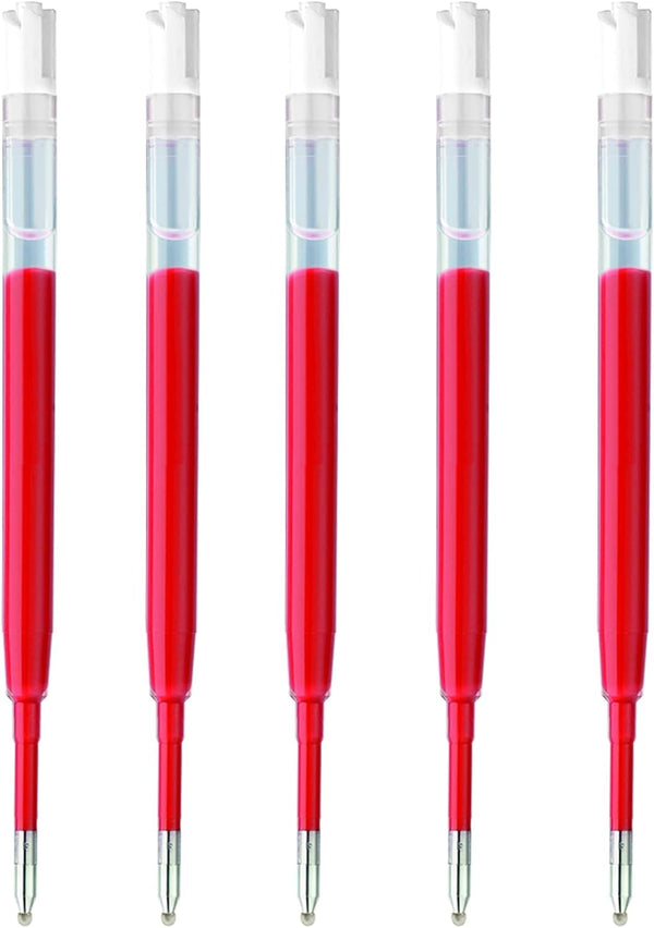 DunBong G2 Gel Ink Pen Refills, 0.5mm Fine Point, Pack of 5, Red