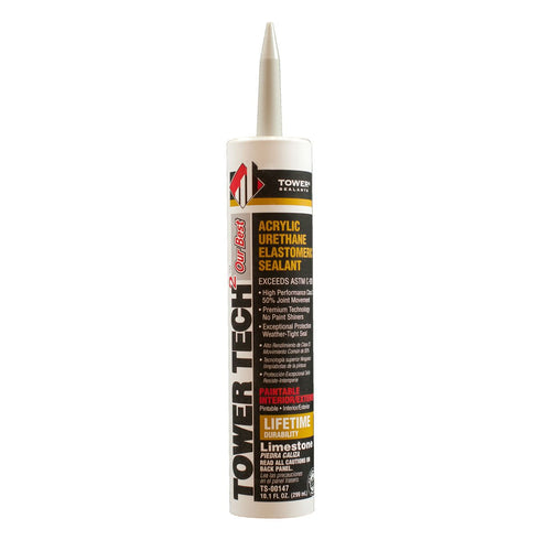 Tower Tech 2 Acrylic Urethane Elastomeric Sealant, 10.1 fl oz, Limestone