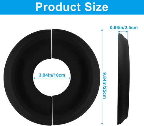 Zorfeter 10"OD 4"ID, Split Molded Ceiling Medallion x Black Ceiling Fan Cover Plate Light Fixtures Trim