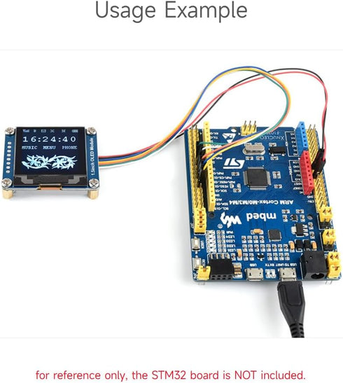 waveshare 1.5inch 128x128 16-bit Communicating I2C OLED Display Module Pixels Grey Level with Embedded Controller via