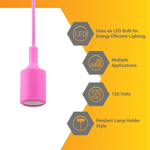 36-Inch 40W E26 Closets 120V Diodesy- Pendant Light Holder Kit with Cord Max Medium Base Modern Hanging Ceiling Round