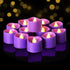 Raycare Purple Battery Operated Tea Lights, 200+Hour Electric Flickering Flameless Candles, Realistic