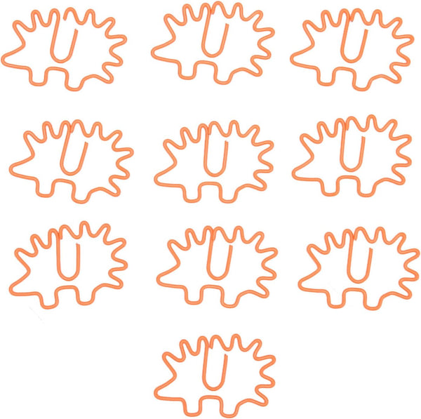 Hedgehog Shaped Paper Clips, 100Pcs Mini Cute Hollow Electroplated Metal Office Clips for Document Sorting