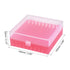uxcell Centrifuge Tube Freezer Storage Box 100 Places Waterproof Polypropylene Lockable Cryogenic Holder Rack for 1.5/1.8/2ml Microcentrifuge Tubes Vials Samples, Red