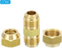 PATIKIL 1/2" OD Brass Flare Union Connector, 2 Set Air Conditioning Copper Double Pipe Extension Joint Fittings